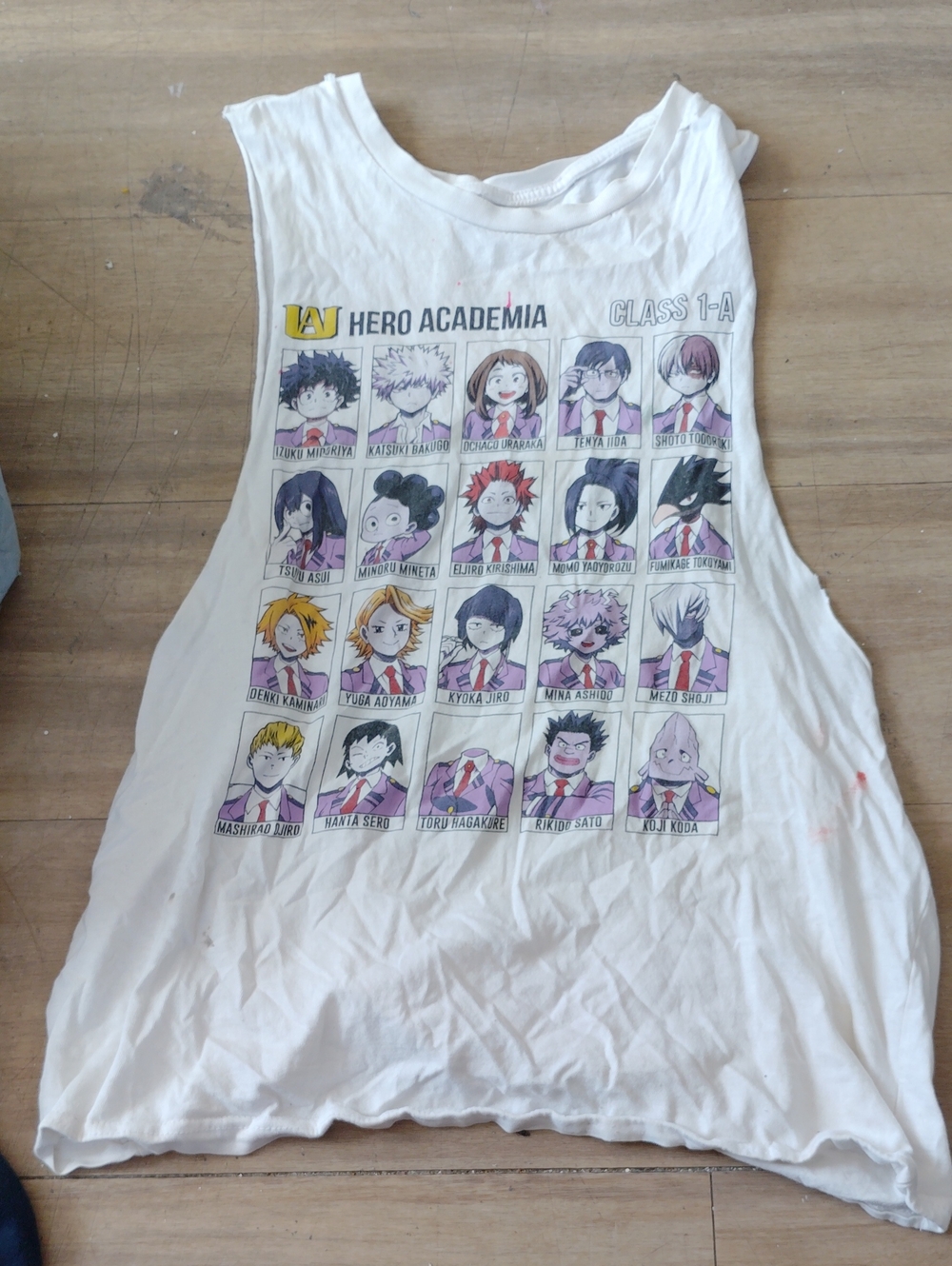 My Hero Academia Class 1-A White Tank Top  Anime Character Grid Size L Hot Topic